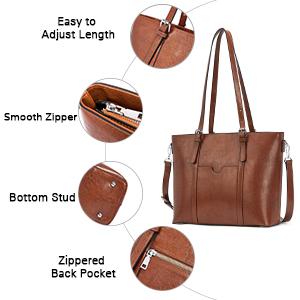 Computer portatile a 15,6 pollici Tote Bag di Bag del messaggero di cuoio d'annata delle donne 3