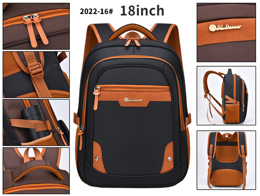 Zaino a 18 pollici casuale di nylon del computer portatile di School dello studente impermeabile dello zaino di affari