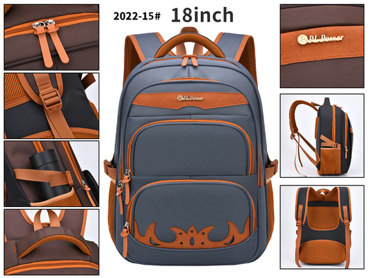 Zaino a 18 pollici casuale di nylon del computer portatile di School dello studente impermeabile dello zaino di affari