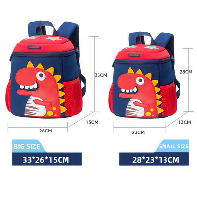Bambino sveglio impermeabile Bookbag del fumetto del dinosauro 3D di Mochila dello zaino dei bambini di asilo