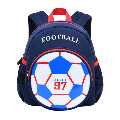 Zaino blu di calcio 3D/zaino sveglio del fumetto per i ragazzi