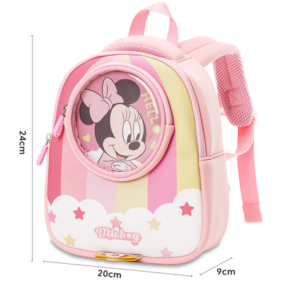 Mochila perso dei bambini di asilo di Minnie Mickey Waterproof Kids Backpack Disney l'anti