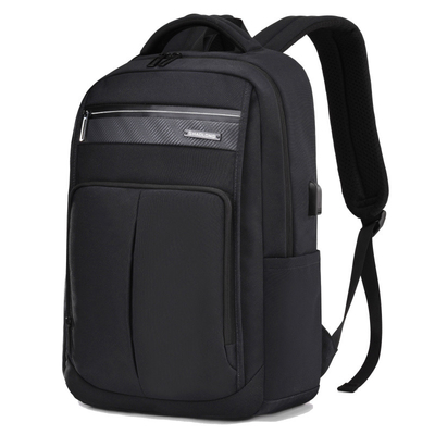 zaino USB del computer portatile di affari 15.6inch che fa pagare la borsa di cuoio nera del computer portatile