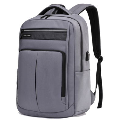 zaino USB del computer portatile di affari 15.6inch che fa pagare la borsa di cuoio nera del computer portatile