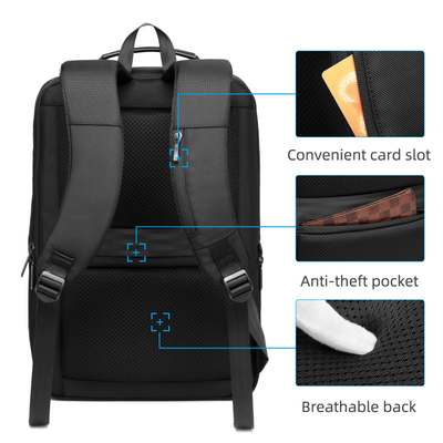 Zaino casuale di affari del viaggio degli uomini di carico di USB dello zaino del computer portatile di affari di FCS