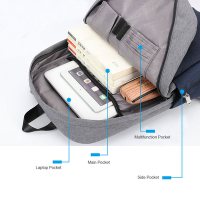 Zaino a 15,6 pollici impermeabile di carico del computer portatile dello zaino di anti furto di USB