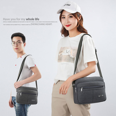 Messaggero casuale Bag Solid Buckle MultiPocket della spalla della tela