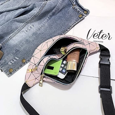 L'unità di elaborazione riveste di pelle Bum Waist Bag Festival Fanny le tasche dello zip che del pacchetto 3 impermeabilizzano