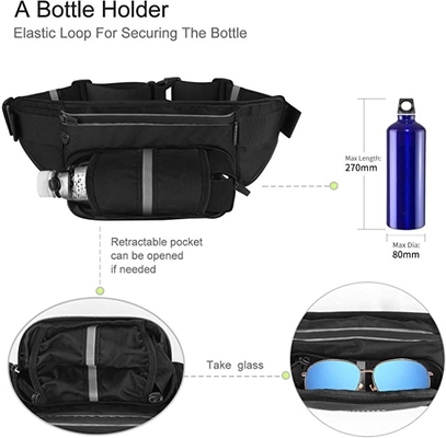 Cinghia impermeabile di Bum Jogging Belt Bag Running del poliestere con la portabottiglia