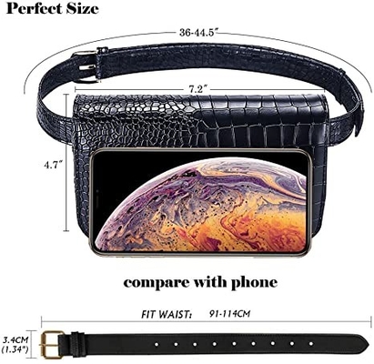 Piccolo ente inter- Fanny Pack Pu Leather Purses del coccodrillo con le tasche del telefono cellulare