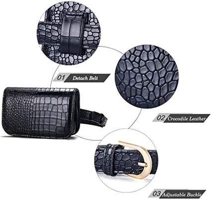Piccolo ente inter- Fanny Pack Pu Leather Purses del coccodrillo con le tasche del telefono cellulare