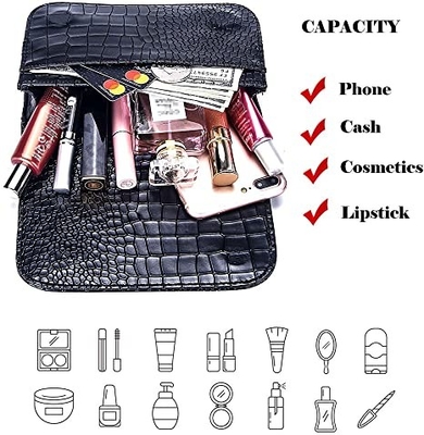 Piccolo ente inter- Fanny Pack Pu Leather Purses del coccodrillo con le tasche del telefono cellulare