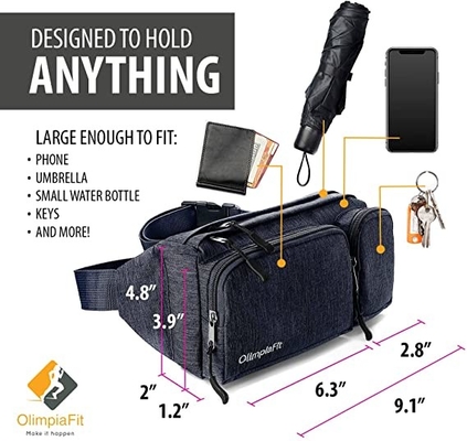 Borsa di Fanny Pack Hiking Cute Waist di modo di 6 tasche