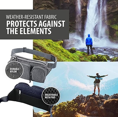 Borsa di Fanny Pack Hiking Cute Waist di modo di 6 tasche