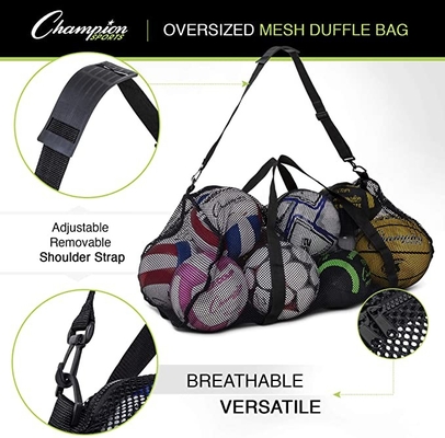Borsa surdimensionata della palestra di Mesh Sports Duffle Bag Multipurpose con la chiusura lampo regolabile
