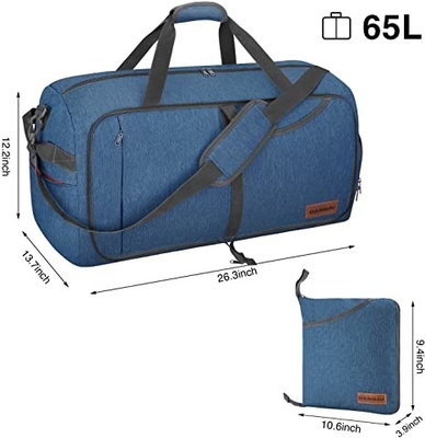 borsa pieghevole del Weekender del Duffel di viaggio 65l per lo strappo impermeabile delle donne degli uomini resistente