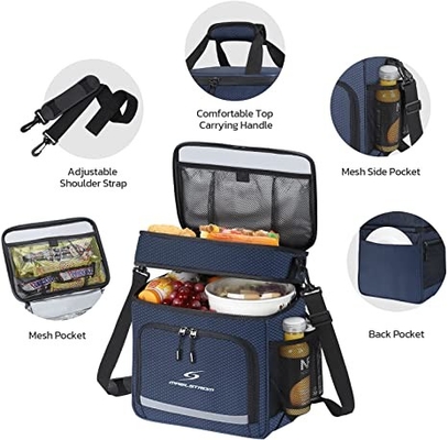 Borsa più fresca isolata a perfetta tenuta pieghevole del pranzo riutilizzabile per gli uomini delle donne