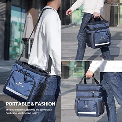Borsa più fresca isolata a perfetta tenuta pieghevole del pranzo riutilizzabile per gli uomini delle donne