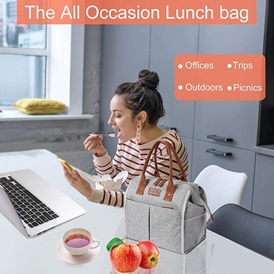 Dispositivo di raffreddamento parteggiato molle isolato Tote Bags Reusable Lunch Containers del pranzo