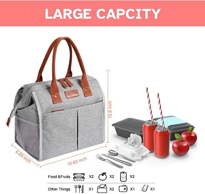 Dispositivo di raffreddamento parteggiato molle isolato Tote Bags Reusable Lunch Containers del pranzo