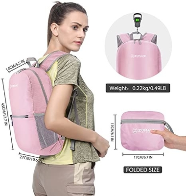 Zaino resistente d'escursione all'aperto dell'acqua 20l Packable dello zaino del ODM pieghevole