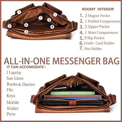 il messaggero di cuoio Bag Canvas Cowhide 400g delle donne del computer portatile 14inch