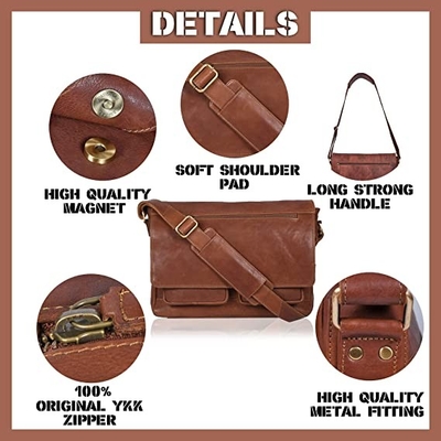 il messaggero di cuoio Bag Canvas Cowhide 400g delle donne del computer portatile 14inch