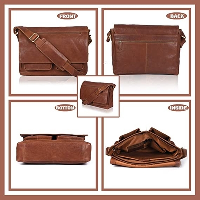 il messaggero di cuoio Bag Canvas Cowhide 400g delle donne del computer portatile 14inch