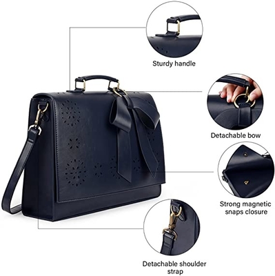 Arco staccabile del computer portatile del vegano delle donne della borsa della spalla del computer della borsa di cuoio di Satchel