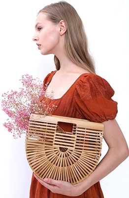La borsa di bambù Tote Bags imbottito fatto a mano delle donne dell'OEM