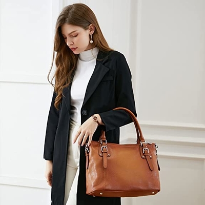 Maniglia inter- di cuoio genuina Tote Bag della cima di Satchel del corpo della borsa delle donne del ODM