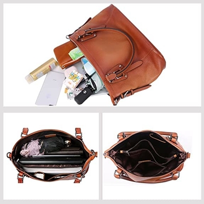 Maniglia inter- di cuoio genuina Tote Bag della cima di Satchel del corpo della borsa delle donne del ODM