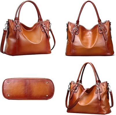 Maniglia inter- di cuoio genuina Tote Bag della cima di Satchel del corpo della borsa delle donne del ODM
