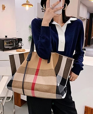 Borsa inter- del corpo della borsa delle donne della tela delle signore spaziose di lusso di grande capacità
